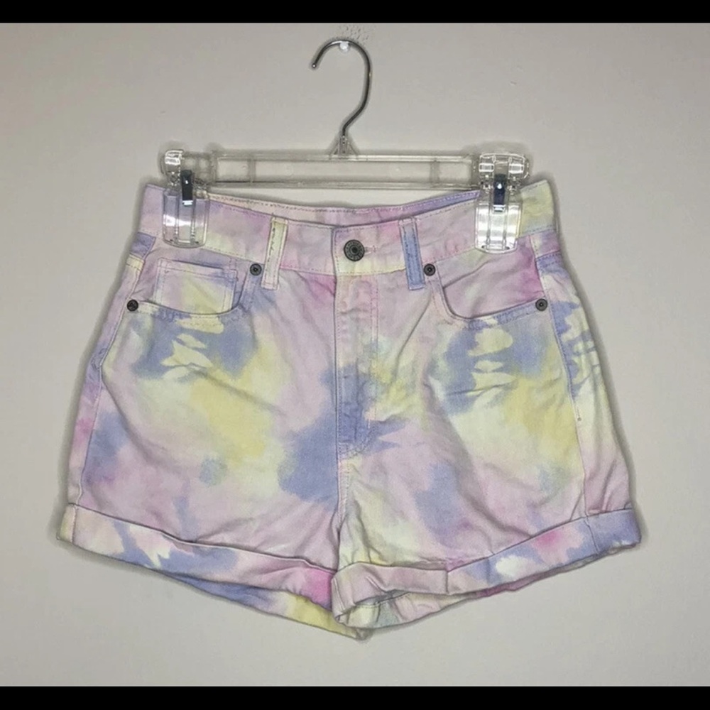 American Eagle Pastel Tie-Dye Jean Shorts
